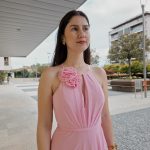 Vestido Rosa Com Abertura