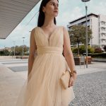 Vestido Tule Bege