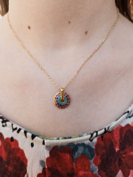 Colar Pendente Com Desenho Aço Inox.