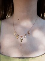 Colar Dourado Com Cruz Aço Inoxidável