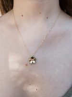 Colar Flor Dourado Aço Inox