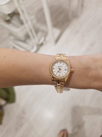 Relógio Analógico Com Brilho Aço Inox.