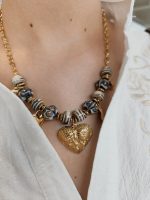 COLAR DOURADO PEDRAS AZUL ESTAMPADO AÇO INOX - Image 2