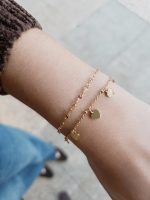 PULSEIRA DUPLA DOURADA AÇO INOX