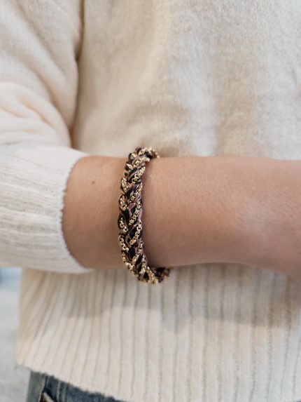 Pulseira Tigresa Entrançada Com Aço Inox
