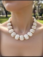 COLAR EFEITO PEDRA AÇO INOX