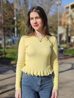 CAMISOLA CANELADA AMARELA