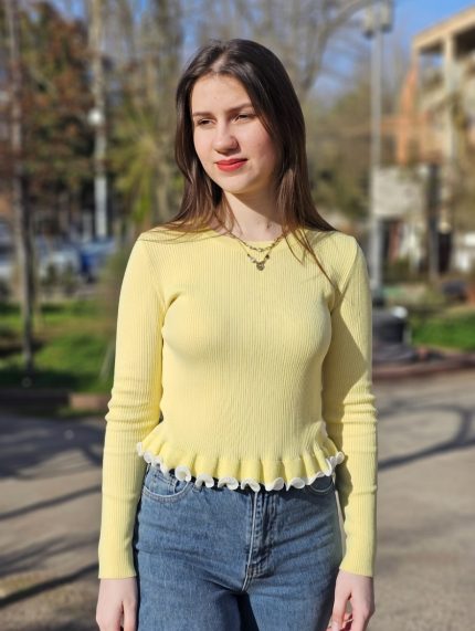 CAMISOLA CANELADA AMARELA