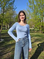 CAMISOLA CANELADA AZUL