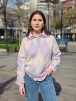 MALHA LOSANGOS LILÁS