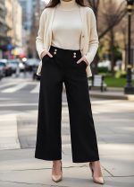 Calça Malha Botão Dourado