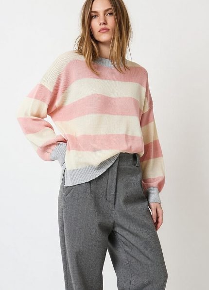 Camisola Riscas Rosa Velho