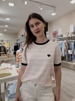 Camisola Riscada Rosa Claro