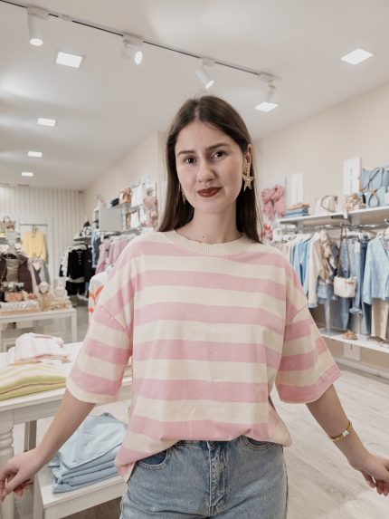 CAMISOLA RISCADA ROSA