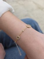 Pulseira Círculos Com Brilho Aço Inox.