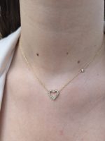 Colar Coração Brilho Aço Inox.