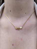 Colar Três Trevos Dourado Aço Inox.