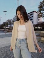 Camisa Bege Com Pormenor Brilhante - Image 4