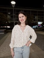 Camisa Com Folha Camel