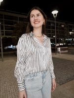 Camisa Acetinada Risca Preta - Image 4