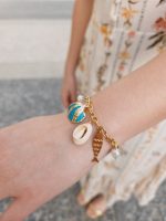 Pulseira Mar Dourada Aço Inoxidável