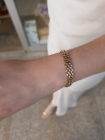 Pulseira Corrente Dourada Aço Inoxidável