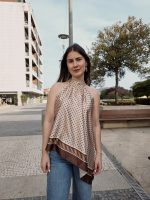 Top Bege Acetinado Às Bolinhas - Image 4