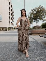 Vestido Oversize Castanho Estampado - Image 6