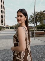 Vestido Oversize Castanho Estampado - Image 3