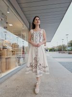 Vestido Bordado Algodão