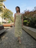 Vestido Verde Midi Com Laço - Image 7
