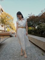 Vestido Ás Riscas Com Bordado - Image 6