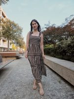 Vestido Riscado Laços Castanho - Image 4