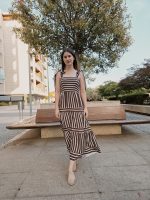 Vestido Riscado Laços Castanho - Image 3