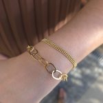 Pulseira de Argolas Dourado Aço Inoxidável