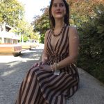 Vestido Riscado Fresco Castanhos