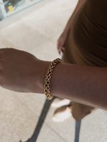 Pulseira Dourada Robusta Aço Inox