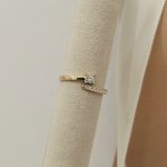 Anel Aberto Com Brilhante Aço Inox