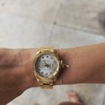 Relógio Analógico Dourado Aço Inox