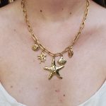 Colar Dourado Estrela Do Mar Aço Inox