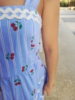 Vestido Azul Estampado Cereja - Image 6