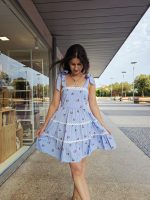 Vestido Azul Estampado Cereja - Image 5