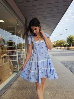 Vestido Azul Estampado Cereja - Image 4