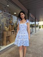 Vestido Azul Estampado Cereja - Image 3