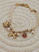 Pulseira Dourada Com Figuras Pedras Aço Inox - Image 4