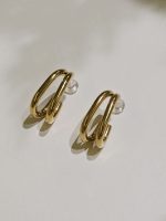Brincos de Argola Dupla Aço Inox - Image 2