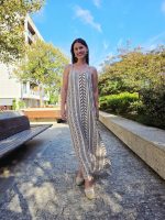 Vestido Estampado Bege