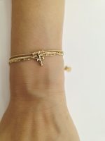 Pulseira Dourada Com Pingente Religioso Aço Inox