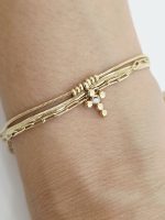 Pulseira Dourada Com Pingente Religioso Aço Inox - Image 3