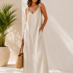 Vestido Bege Com Argolas